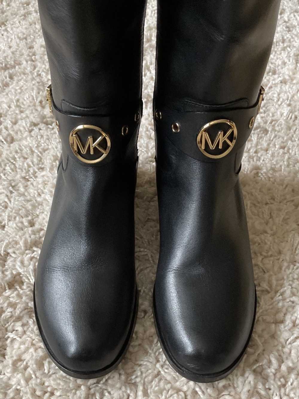 ⭐️⭐️ MICHAEL MICHAEL KORS Black Leather Riding Boot - size 36 - Picture 2 of 9